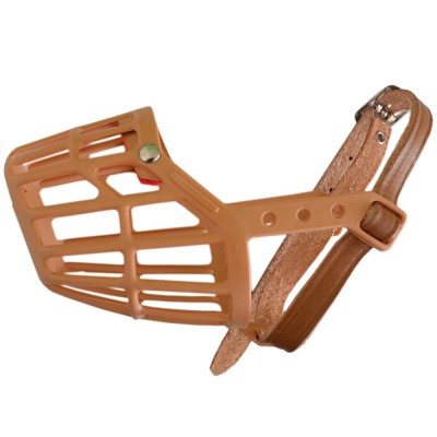 Museruola in plastica con cinturino in cuoio passanti scorrevoli N 2