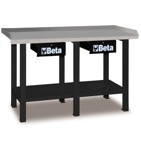 BANCO DA LAVORO A 6 GAMBE IN ACCIAO C56 O BETA GRIGIO