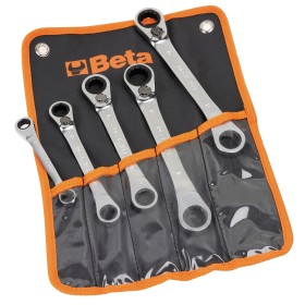 5 CHIAVI POLIGONALI DOPPIE CRICCHETTO REVERSIBILE BETA