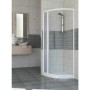Box Doccia Semicircolare A Soffietto in PVC 90-70x185 cm Altezza Per Bagno
