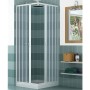 Box Doccia Riducibile Pvc a Soffietto 2 Ante Chiusura ad angolo cm 80x80x185h