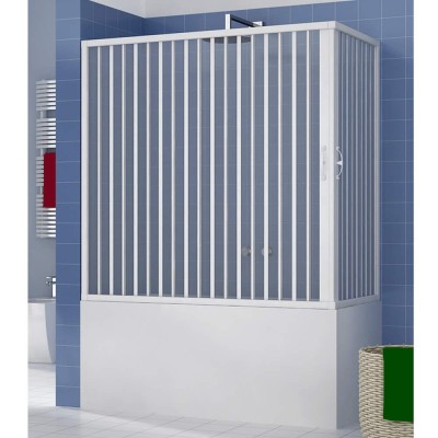 Box Vasca Riducibile 70x170-140 x 150 cm altezza Apertura due Lati Soffietto