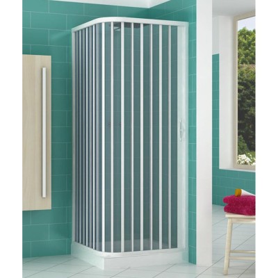 Box Doccia Riducibile Pvc a Soffietto 1 Anta Chiusura ad angolo cm 80x80x185h