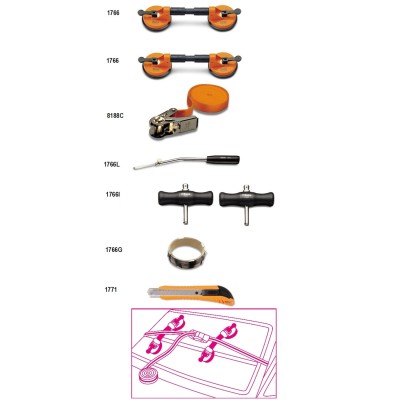 ASSORTIMENTO DI 8 UTENSILI X CRISTALLI AUTO 1766/8 BETA