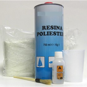 KIT VETRORESINA PER RIPARAZIONI BARCHE MOTO CARROZZERIA
