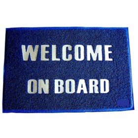 TAPPETINO ZERBINO BENVENUTO WELCOME ON BOARD BLU CM 60X40