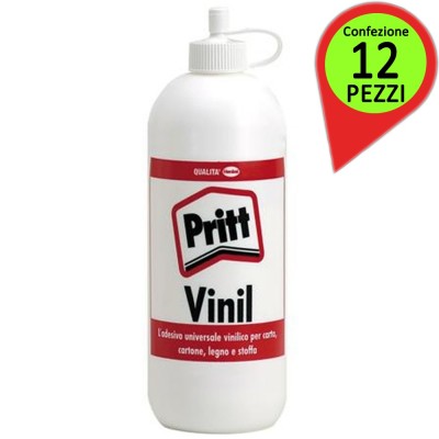 Colla Vinilica Pritt per Carta e Legno Confezione da 12 Barattoli da 250 gr Ciascuno