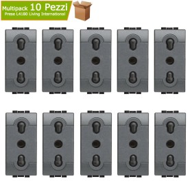 Multipack 10 Prese Living International Bipasso Bivalente L4180 2P+T 10/16A 250 Volt