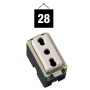 Presa Bivalente Modello Magic 16A + T 250 VOLT Colore Bianco Confezione da 28 pezzi