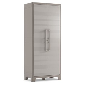 Armadietto alto  in resina 2 ante e 4 ripiani cm 80x44x182 Beige Gulliver