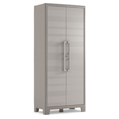 Armadietto alto  in resina 2 ante e 4 ripiani cm 80x44x182 Beige Gulliver