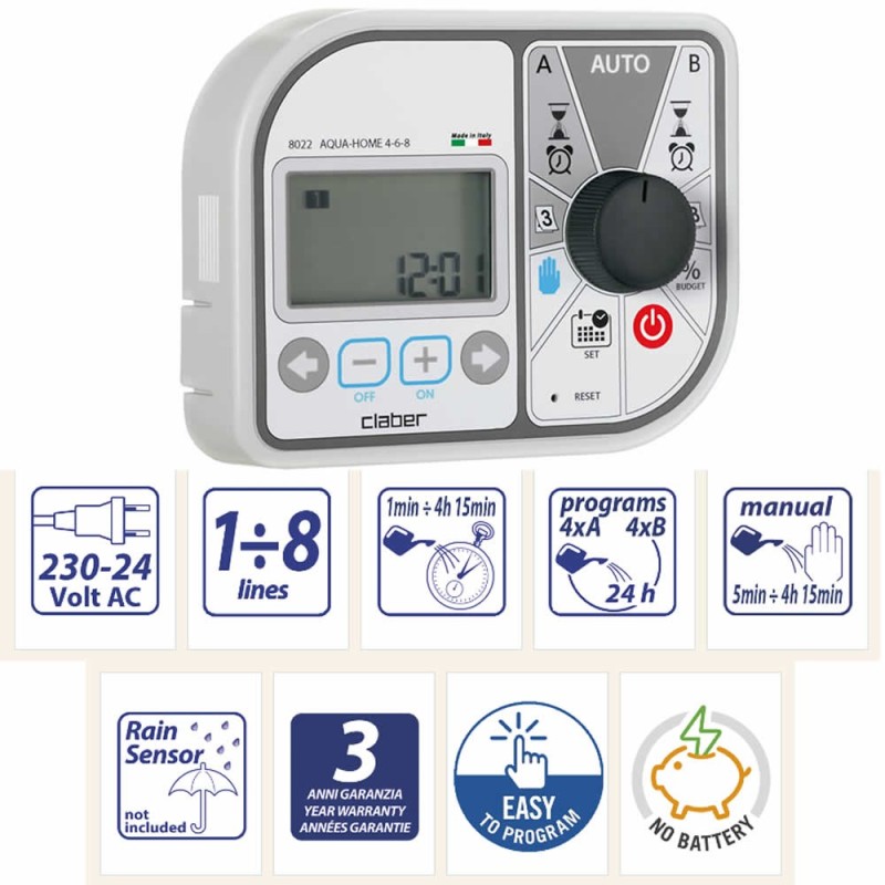 Programmatore per Irrigazione Tempo Select Claber