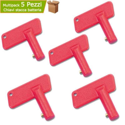 Multipack 5 Pezzi Chiavi di Ricambio Per Stacca Batteria Ricambio