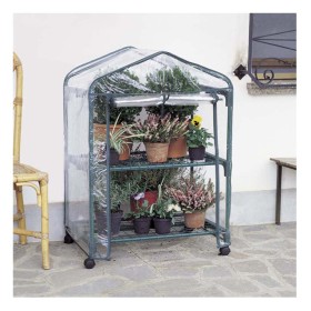 Serra da Giardino a 2 Ripiani Robusta con Ruote Balcone Terrazzo