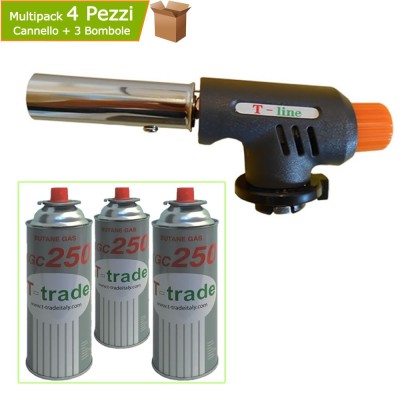 Saldatore Multiuso BT1 alimentato con la Bomboletta KGC-250 + 3 Bombole