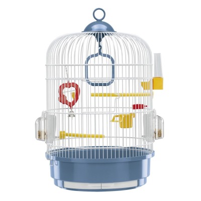 Gabbia Regina per canarini, esotici e altri piccoli uccelli colore bianco Dim. Diametro 32,5 x 49 cm FERPLAST