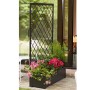 Fioriera con grigliato in metallo colore antracite per giardino casa bar e ristoranti