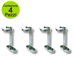 Multipack 4 pezzi Abbeveratoio Portabottiglie per Gabbie da Conigli o Volatili Modello Zincato