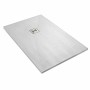 Piatto Doccia Ardesia In mineral di Marmo e Resina Poliestere Bianco cm 70x100x3