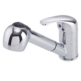 Miscelatore Lavello Monoforo Estraibile Serie Venus Ottone Cromato