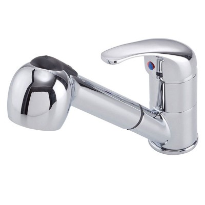 Miscelatore Lavello Monoforo Estraibile Serie Venus Ottone Cromato