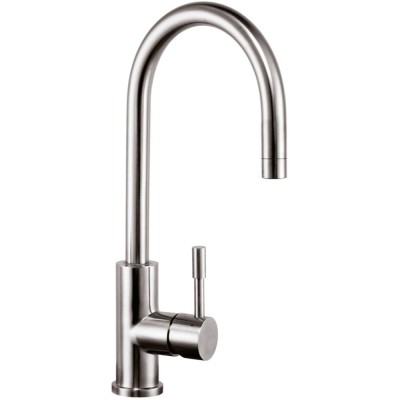 Miscelatore Lavello Acciaio Inox Bocca Alta Serie Tonda