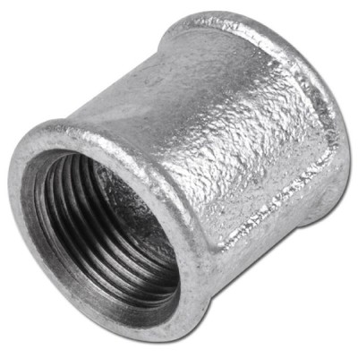 Manicotto In Ghisa Zincato da 1" FF per Idraulica Acqua Gas