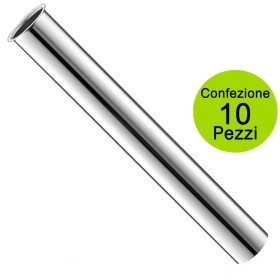 Multipack 10 Pezzi Canotti Cromati Con Bordo Diametro mm 26 Lunghezza mm 300