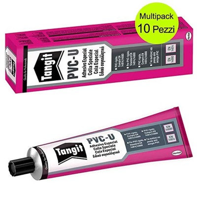 Multipack 10 Pz Tangit Collante Tubetto 125 grammi per PVC-U Rigido Adesivo Ideale per Giunzione