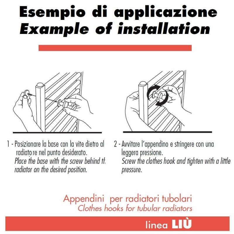 PIKA - Shop Appendini Per Termoarredo Modello Liu' Rosso Confezione Da 2  Pezzi - ePrice