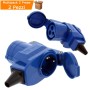Multipack 2 Prese a Gomito Con Due Prese Shucko e CEE 16A 240 Volt Camper Barca Auto Casa