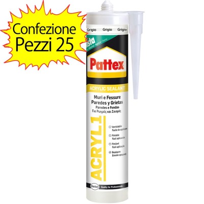 Pattex Acril One Grigio 25 Pezzi da 300 ml per Muri e Fessure