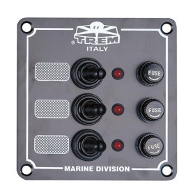 Pannello Elettrico Con interruttori Stagni e Spie Luminose Fusibili mm 100x100