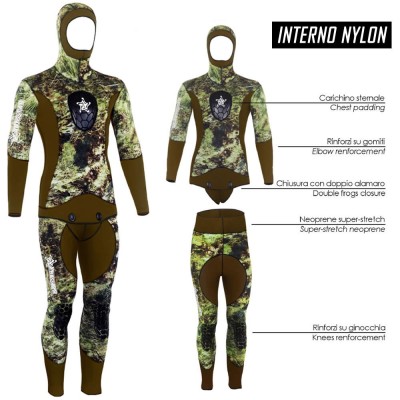 Muta Mimetica Grouper Evo Interno Nylon mm 5 Taglia L Abysstar