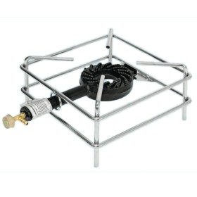 Fornellone acciaio cromato a filo 30x30 con Bruciatore in Ghisa a Fiamma alta