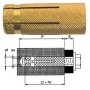 Tassello In Ottone PO M 12x40 Fischer Per Viti a Filettatura Metrica 100 Pezzi