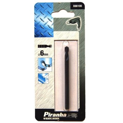 Punta Per Trapano a Fresa Per Legno e Metallo mm 6 Piranha X66100