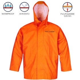 Giacca Impermeabile Professionale Taglia XL Arancio Tipo Pesante