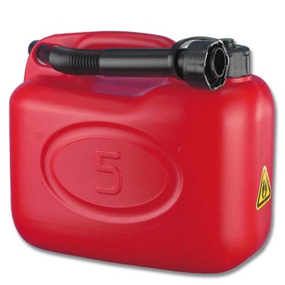 Canestro In Plastica Per Carburante Con Bocchettone Flessibile Rosso Litri 10