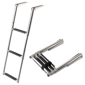 Scaletta Per Barca Stretta Sopra Plancetta Inox lucido 4 gradini ovali