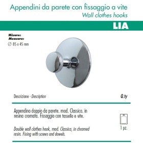 1 Appendino da Parete CLASSIC DISCO Fissaggio a Muro Cromato