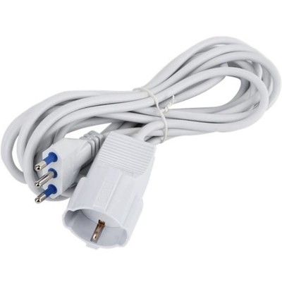 Prolunga Cavo Elettrico Metri 5 Spina 16 A Presa Schuko Bivalente