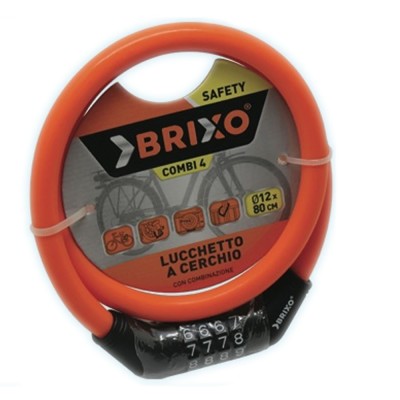 Lucchetti Brixo 12 x 80 Centimetri A Cerchio per Cicli 4 Combinazioni