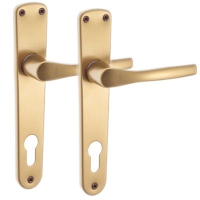 Maniglia modello classic con placca foro yale alluminio anodizzato bronzato