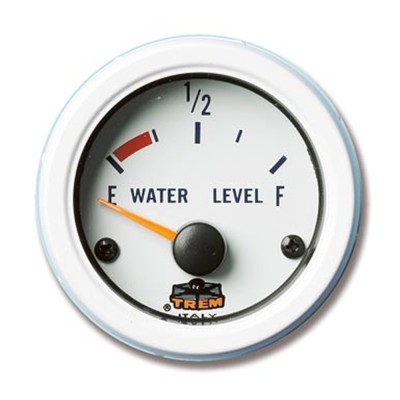 INDICATORE LIVELLO ACQUA E CARBURANTE 10-180 OHMS 12V BIANCO PER BARCA