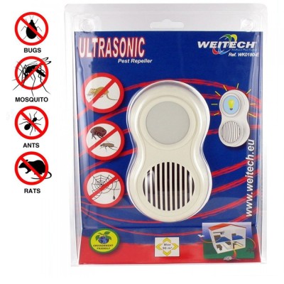 Scaccia topi e Insetti a Ultrasuoni 90 Mq con Luce Notturna Weitech