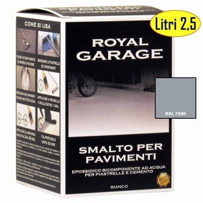 Smalto Brava Royal Garage Grigio RAL 7040 Per Pavimenti Piastrelle ml 2500
