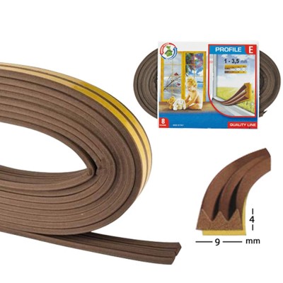 Parafreddo in Gomma EPDM Auto Adesiva Sezione 9x4 mm Lunghezza Mt 6 Risparmio Energetico