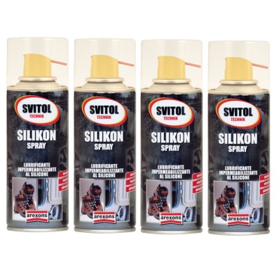 Multipack da 4 Lubrificanti impermeabilizzanti Svitol Technik Silikon Spray 200 ml Ciascuno