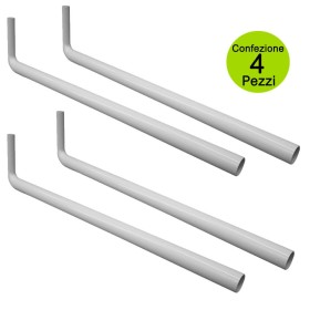 Multipack 4 Pezzi Tubi Collegamento Per Cassetta WC H 1 Mt Diam. mm 50-32 Curva L 200 mm